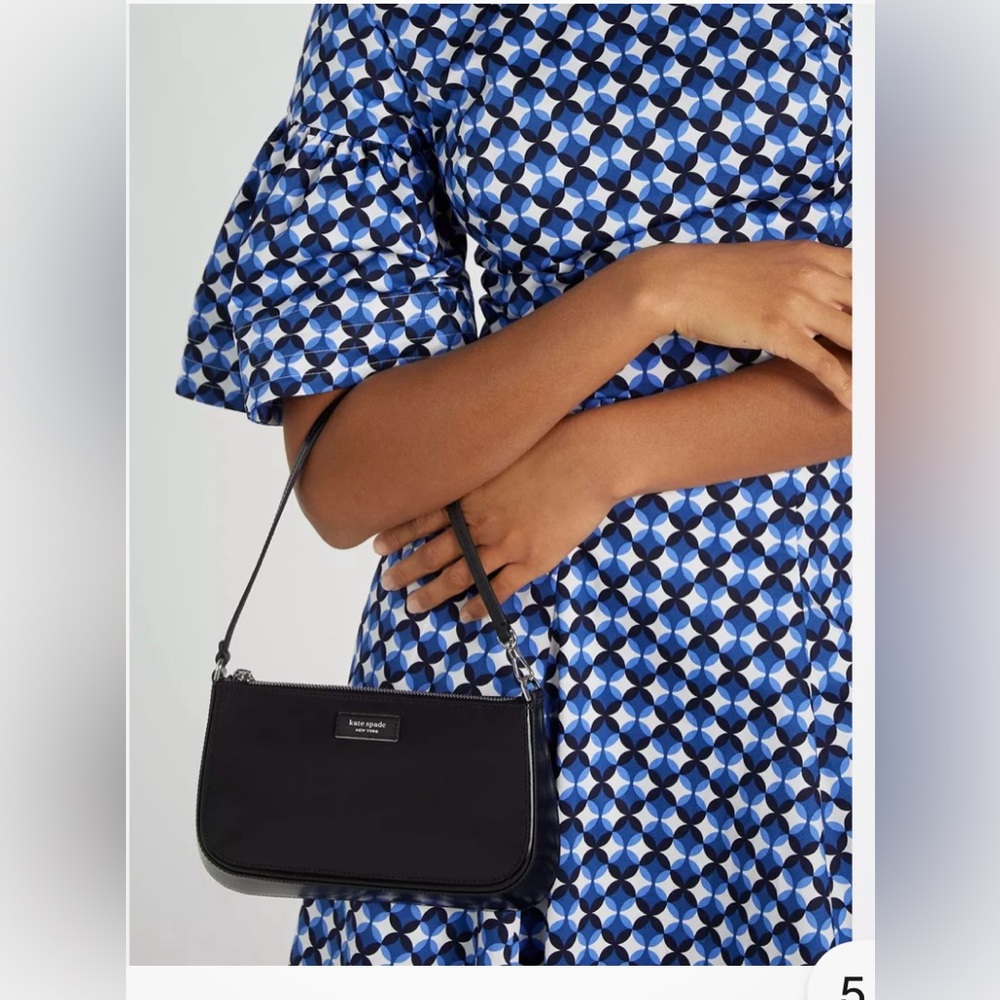 Kate Spade Sam Icon Leather Mini Pochette Black Handbag